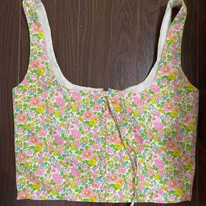 With Jean Victoria Lace Corset Top in Pansies